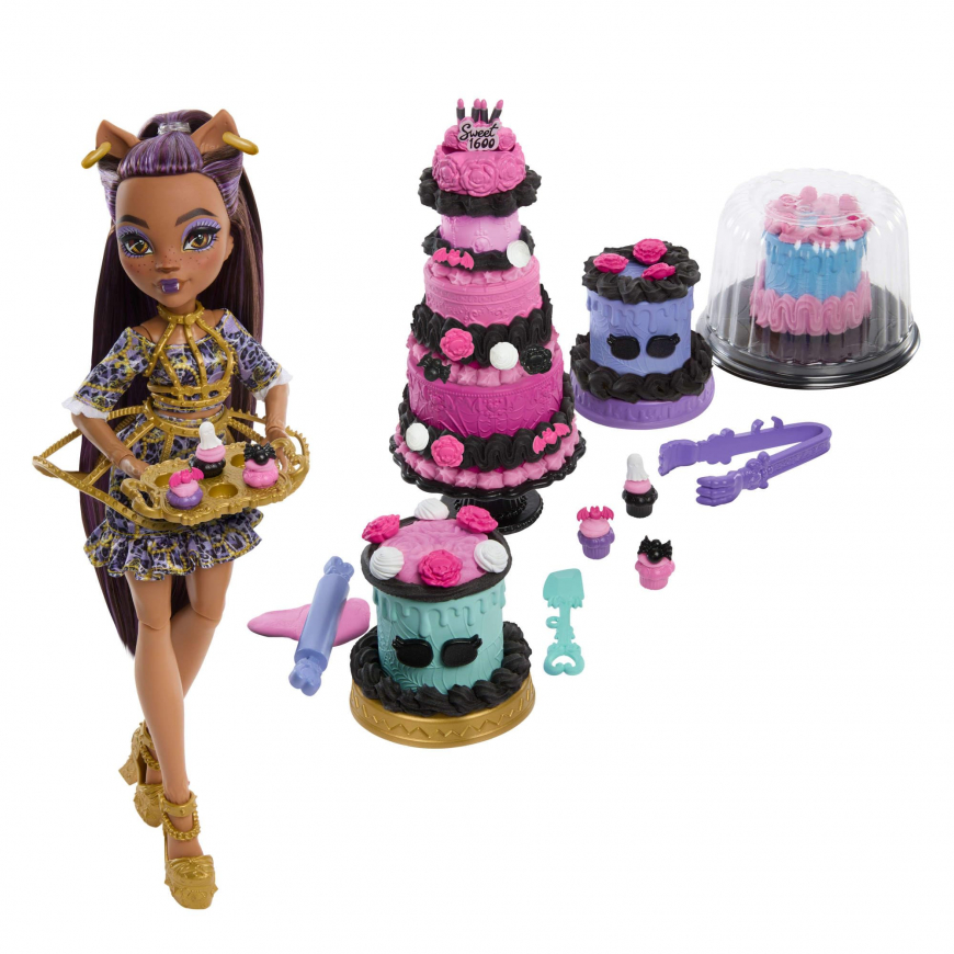 Monster High Scary Sweet Birthday Clawdeen Wolf Cake playset