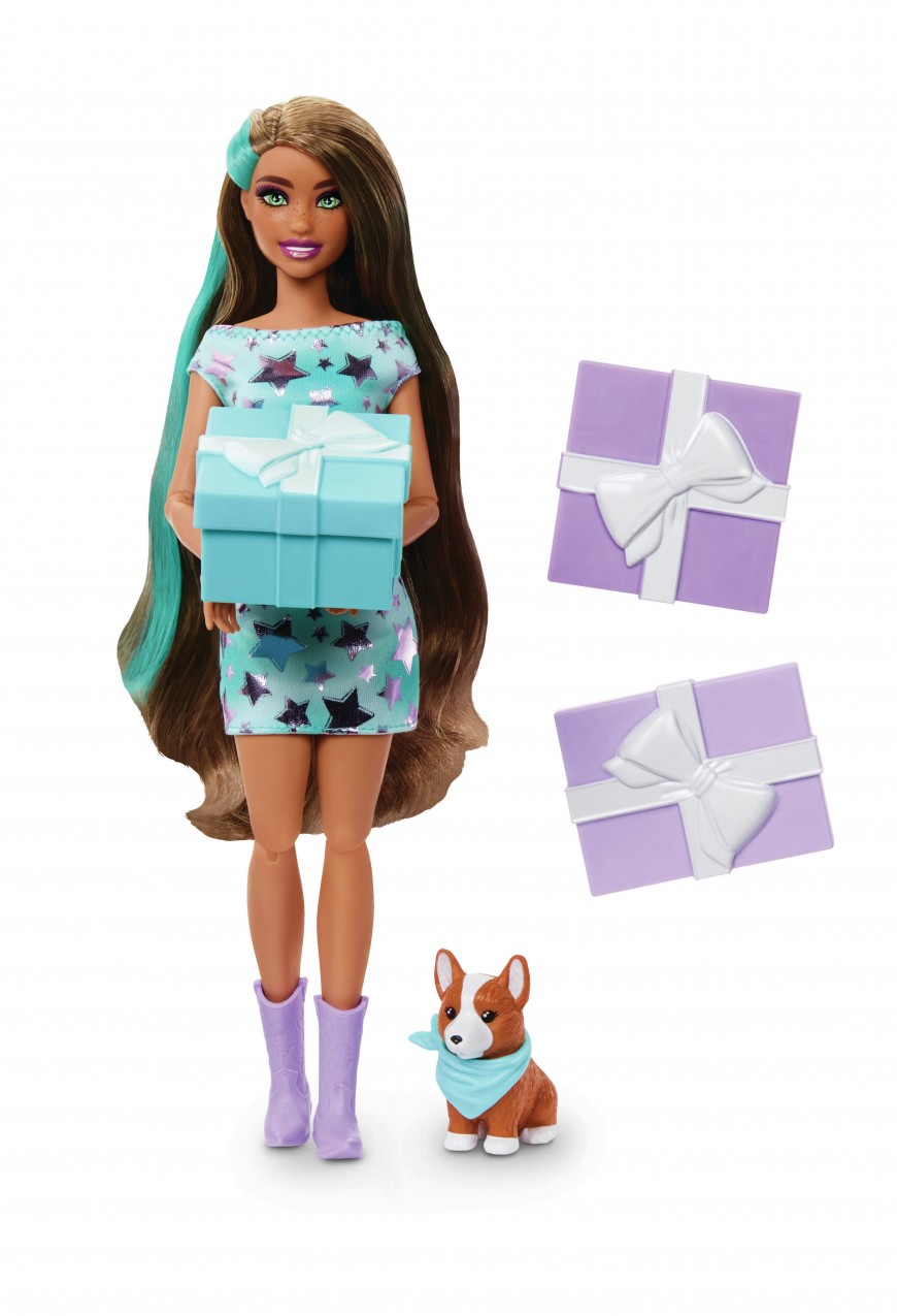 Barbie Party Unboxed doll with Corgi JFG72