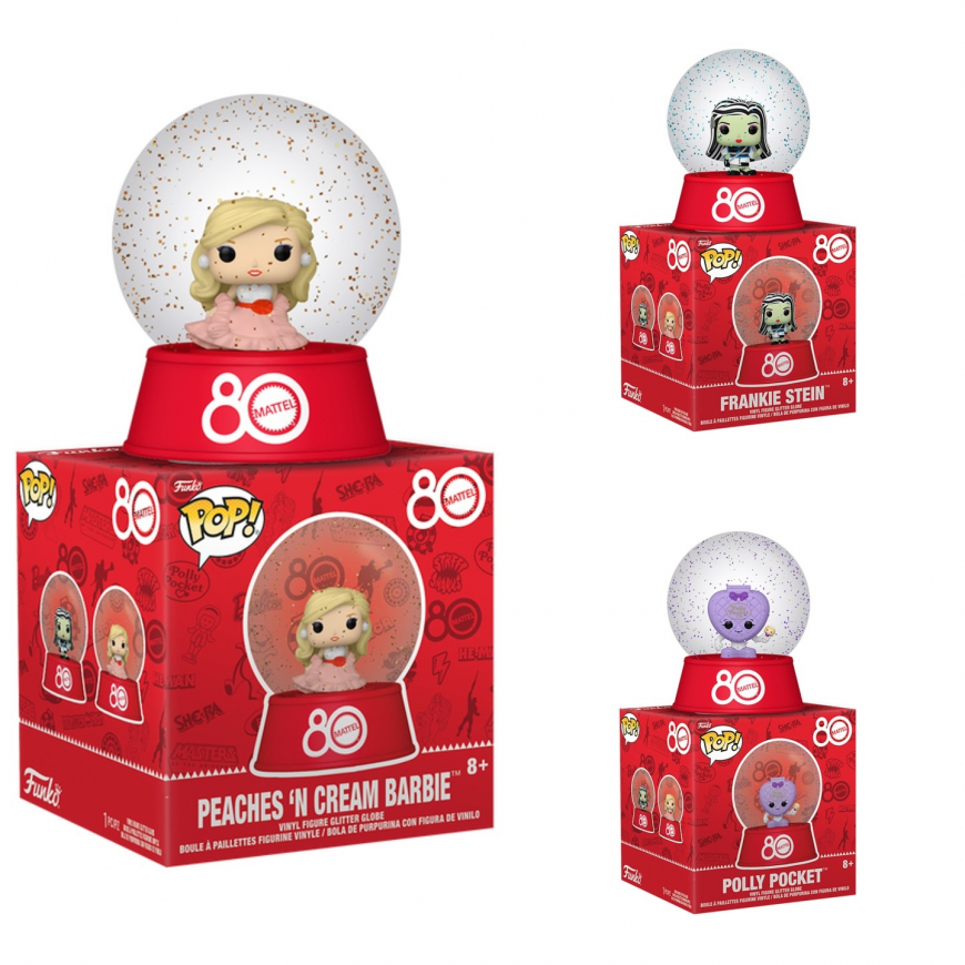 Mattel Retro Toys Snow Globes Pops! Barbie, Monster High, Polly Pocket