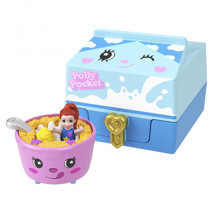 Polly Pocket Tiny Take Out Reveal Cereal and Milk Compact