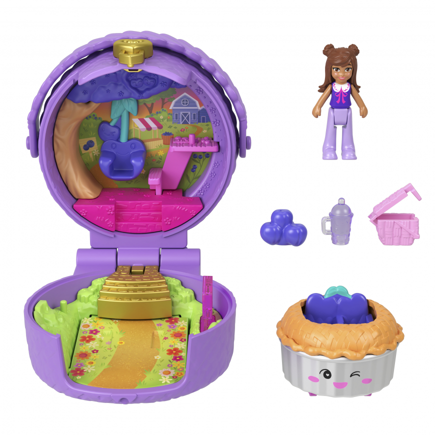 Polly Pocket Tiny Take Out Reveal Blueberry Fruit Basket Compact