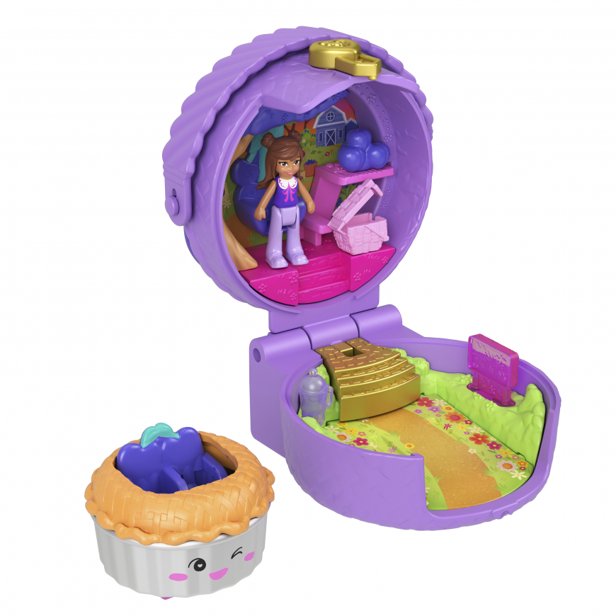 Polly Pocket Tiny Take Out Reveal Blueberry Fruit Basket Compact