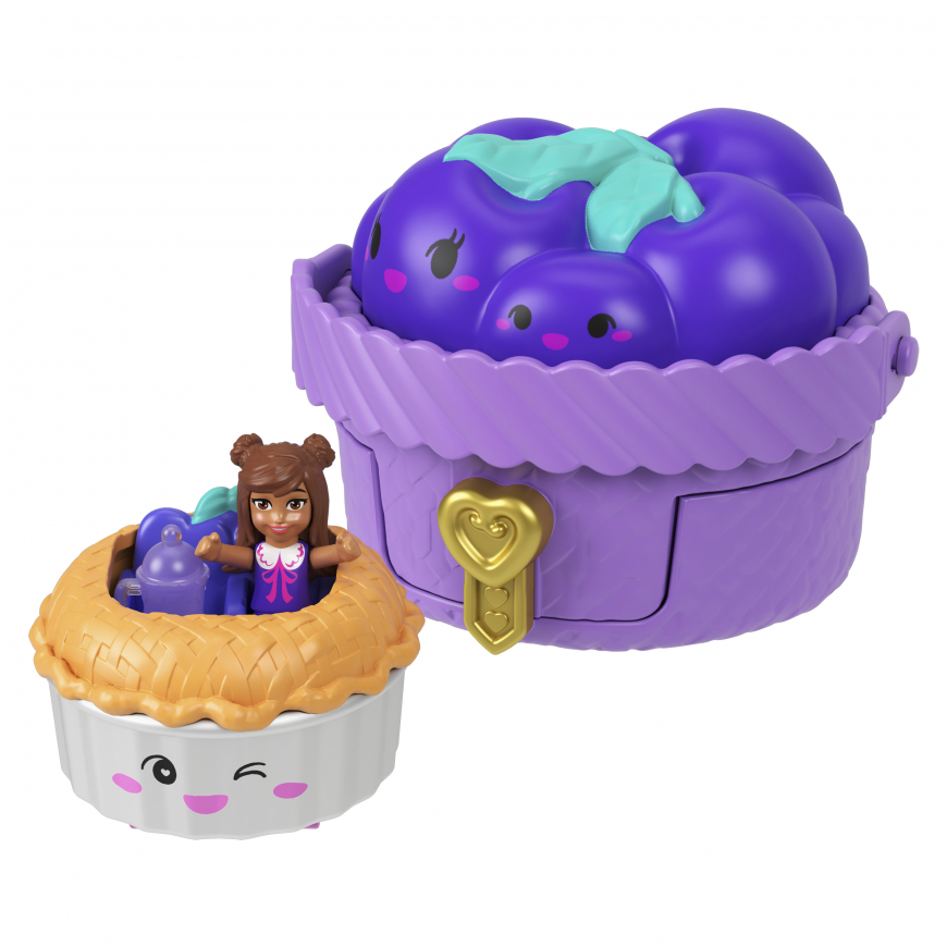 Polly Pocket Tiny Take Out Reveal Blueberry Fruit Basket Compact