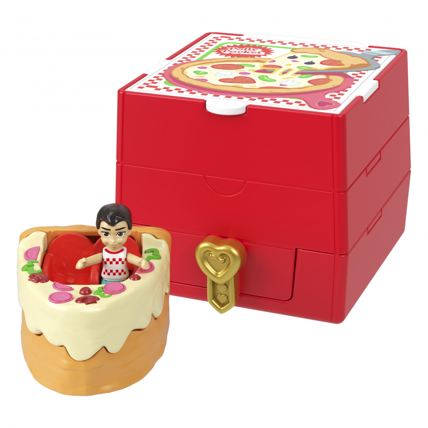 Polly Pocket Tiny Take Out Reveal Pizza Box Compact