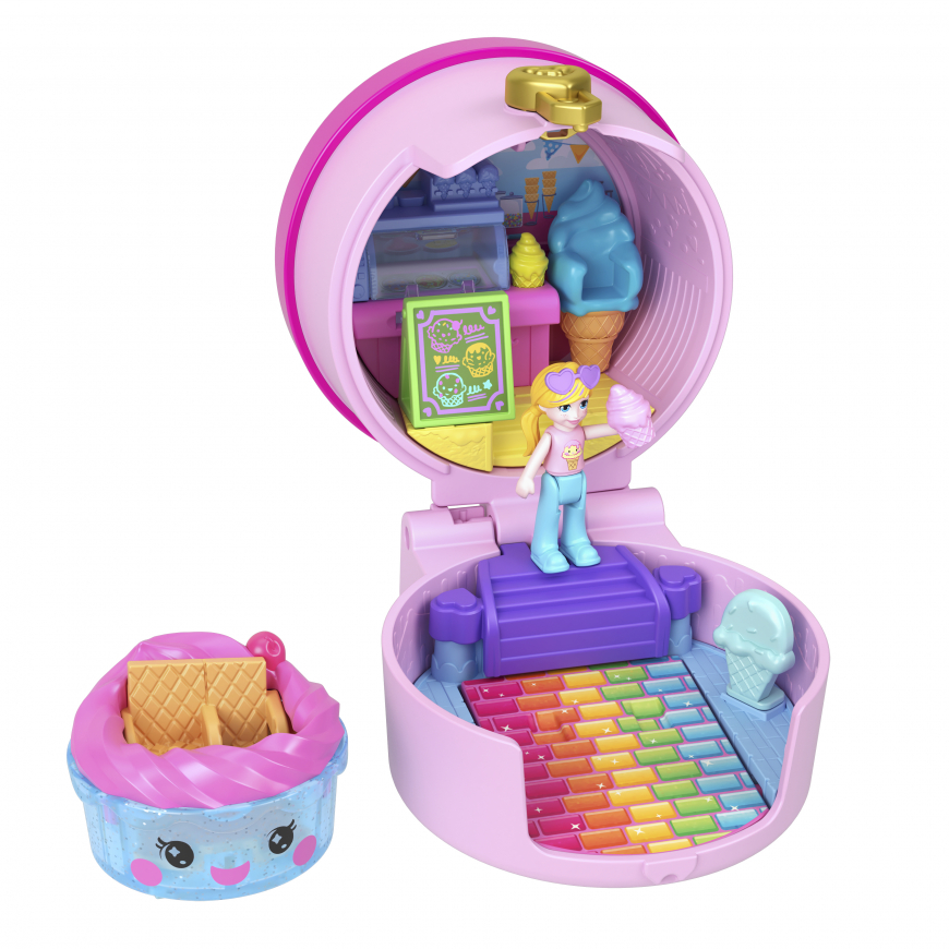 Polly Pocket Tiny Take Out Reveal Ice Cream Pint Compact