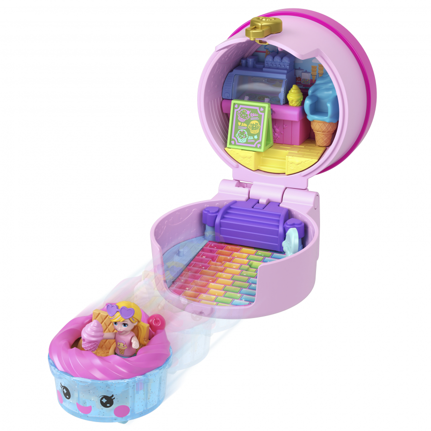 Polly Pocket Tiny Take Out Reveal Ice Cream Pint Compact