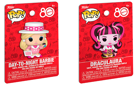 Funko Pop PVC Pin Mattel 80 Day-to-Night Barbie, Draculaura and Polly Pocket shell