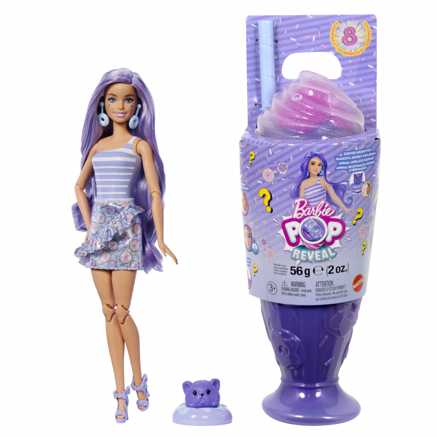 Barbie Pop Reveal Treats Milk Shake JFY60 doll Purple