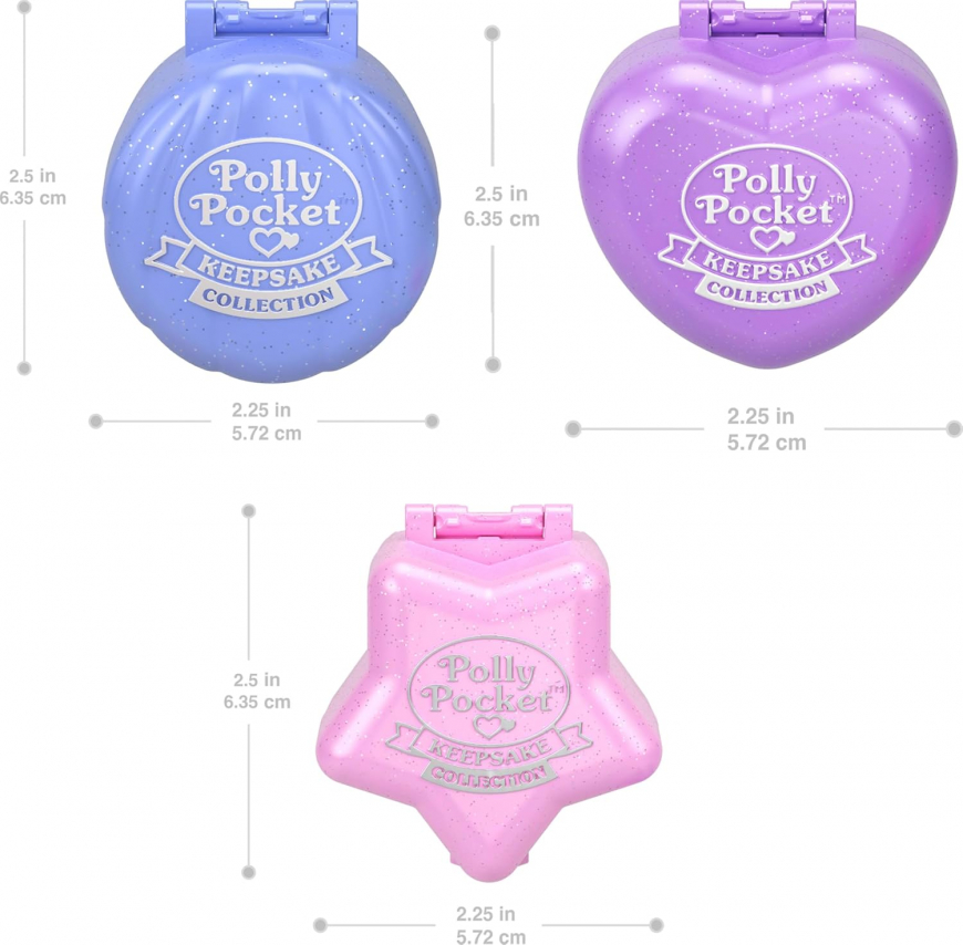 Polly Pocket Keepsake Collection Ring Box 3 Pack