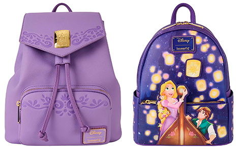 Loungefly Disney Rapunzel collection of Mini Backpacks and Crossbody Bag