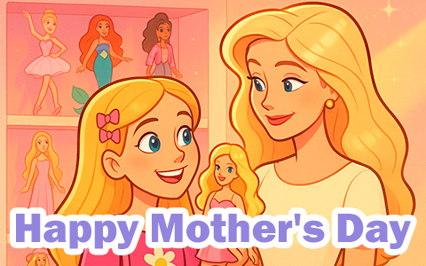 Barbie inspired Mother's Day pictures cards