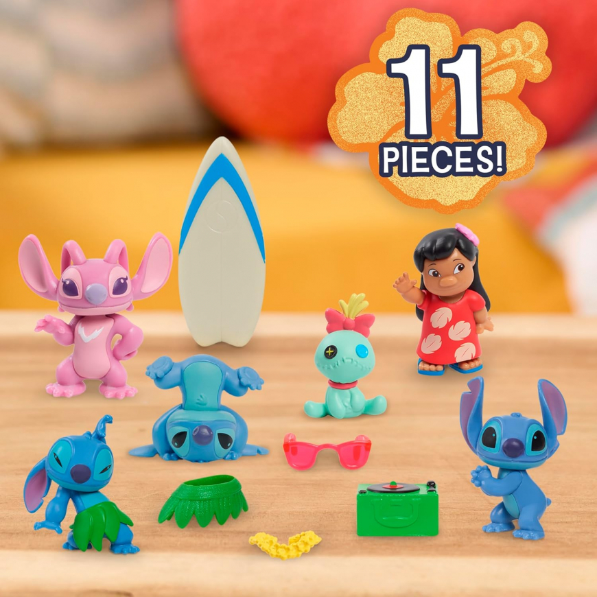 Just Play Disney Stitch Collectible Figure Set Ohana means family
