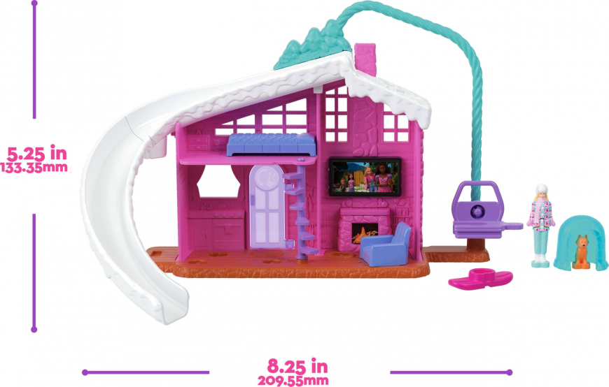 Barbie Mini BarbieLand Ski Chalet Playset 2025 JFY51