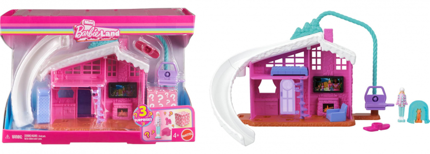 Barbie Mini BarbieLand Ski Chalet Playset 2025 JFY51