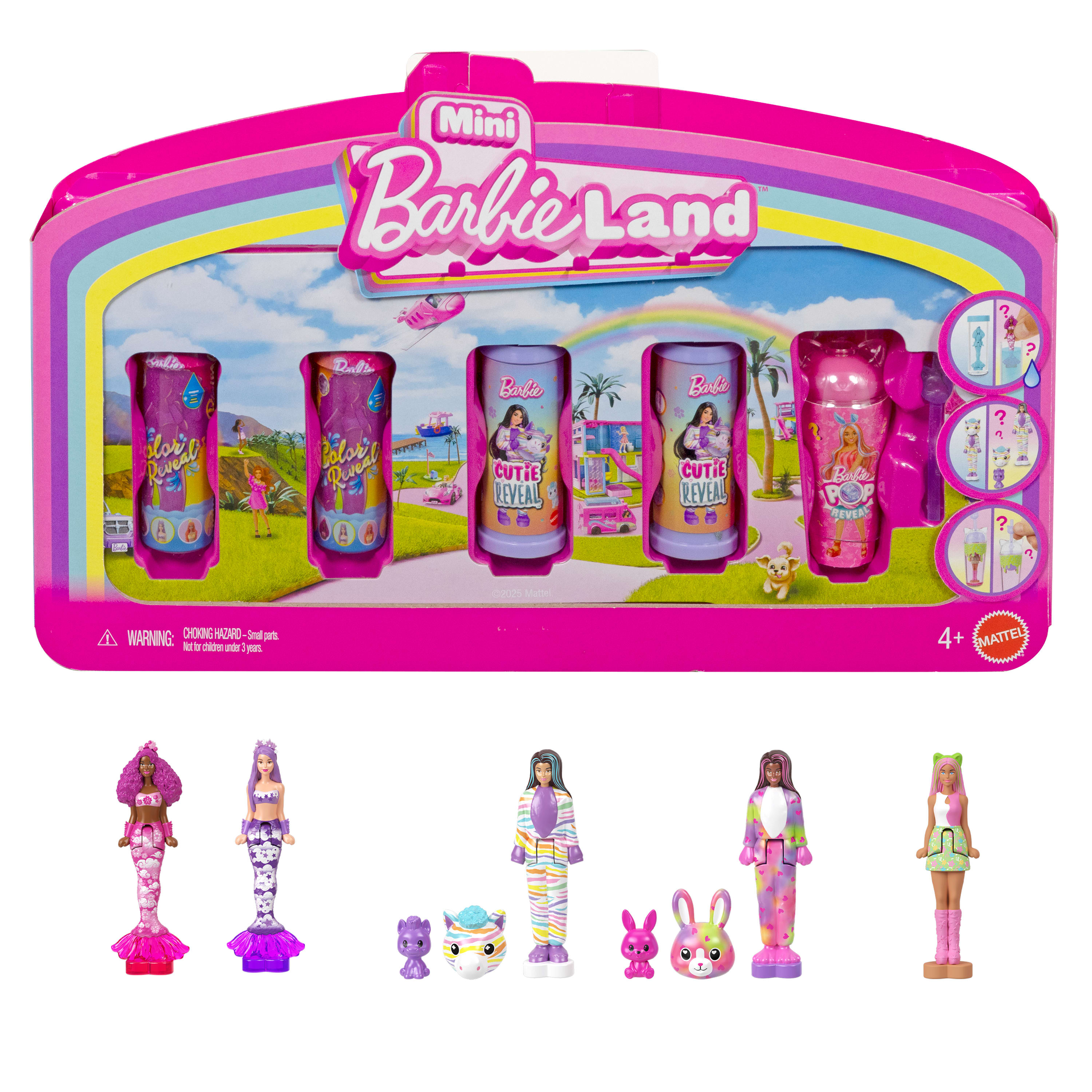 Barbie Color Reveal Mystery-Puppen Set – 3 Mini-Figuren Mit Wasser-Enthüllung + Aufkleber – Ab 4 Jahren