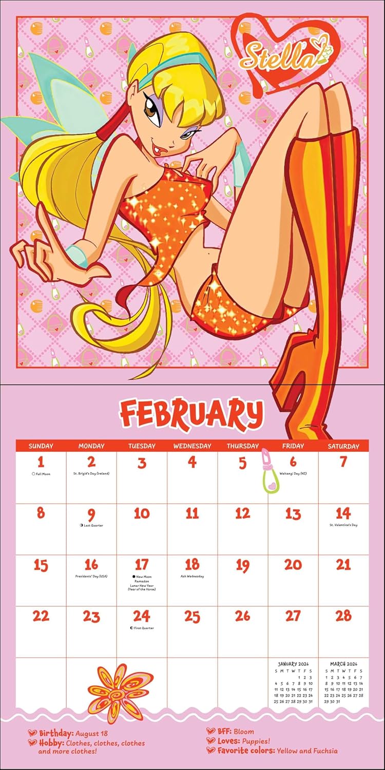 Winx Club 2026 Wall Calendar