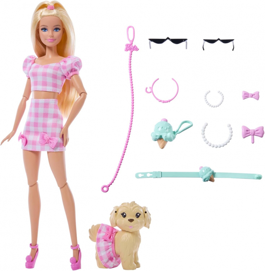 Barbie Twinning Looks gingham dress doll JFP36