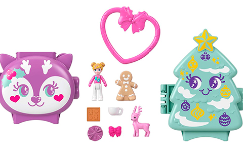 Polly Pocket Holiday Stackable Compact Playset Bundle