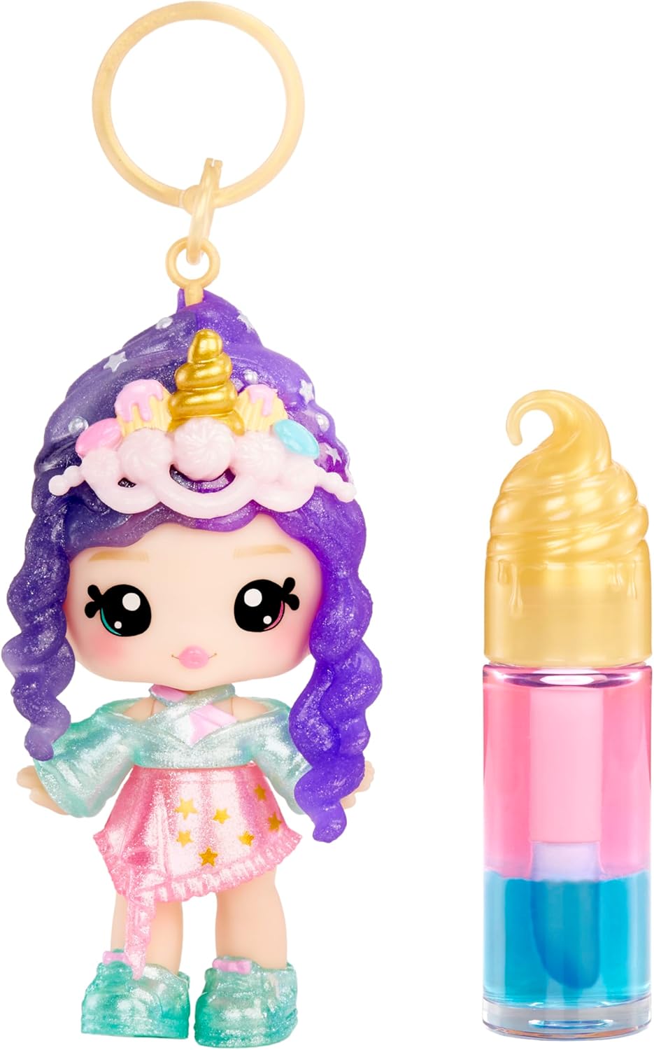 Yummiland Lip Gloss Puppe Mystery Color Change – Poppy Melonberry, Mit DIY-Lipgloss & Schlüsselanhänger – Spielzeug Ab 4 Jahren