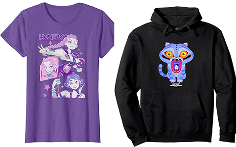 KPop Demon Hunters merchandise t-shirts, tote bags and hoodies
