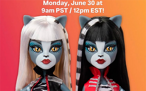 Monster High Creeproductions Toralei Stripe, Meowlody & Pursephone, Operetta dolls 2025