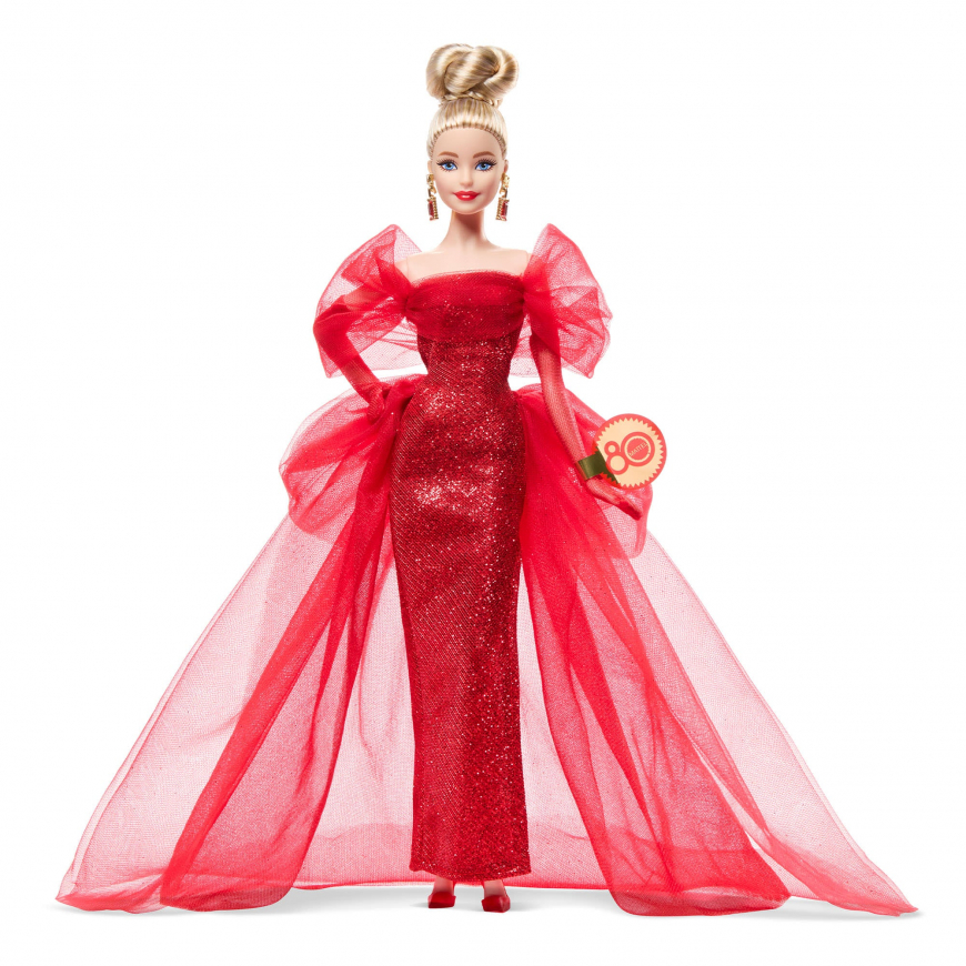 Barbie Signature Mattel 80th Anniversary Ruby Red blonde doll JBJ17