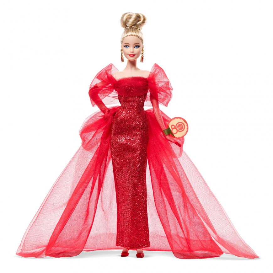 Barbie Signature Mattel 80th Anniversary Ruby Red blonde doll JBJ17