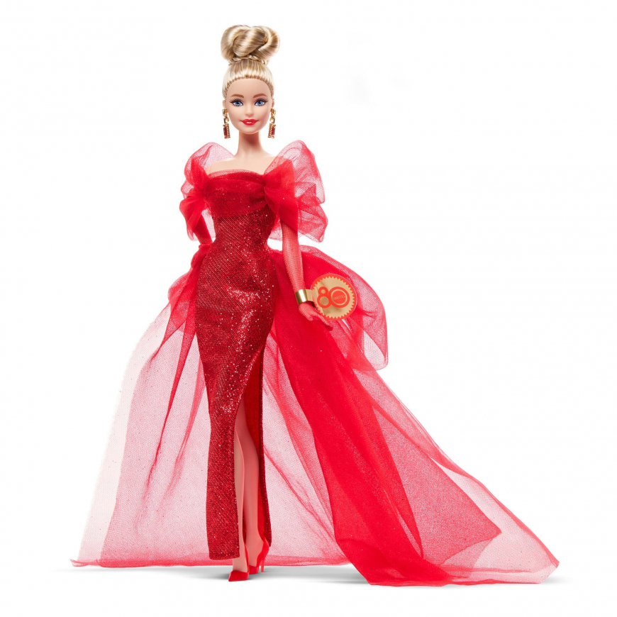 Barbie Signature Mattel 80th Anniversary Ruby Red blonde doll JBJ17