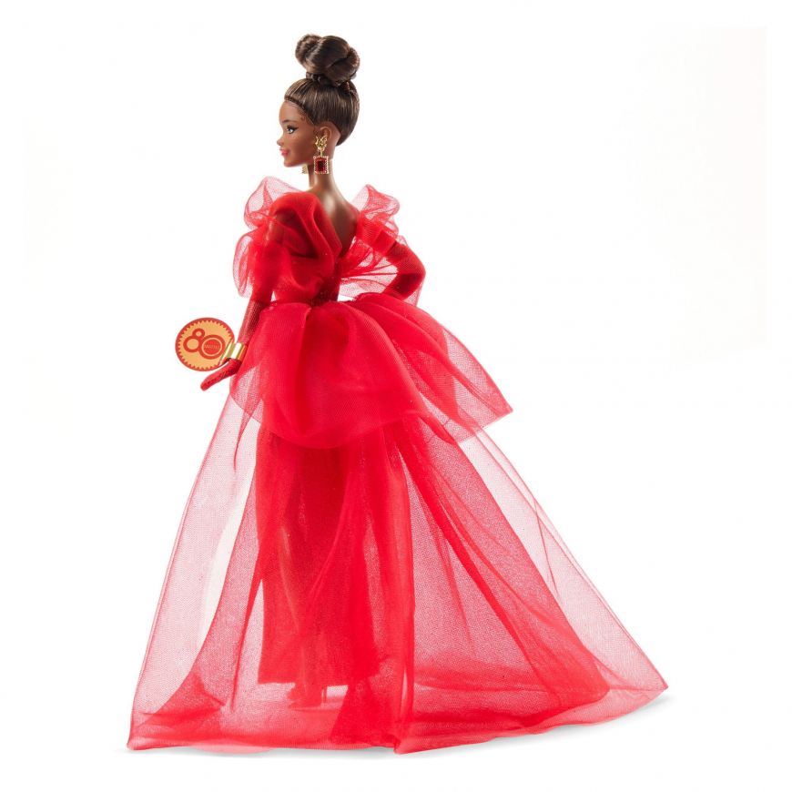 Barbie Signature Mattel 80th Anniversary Ruby Red brunette doll JBJ18