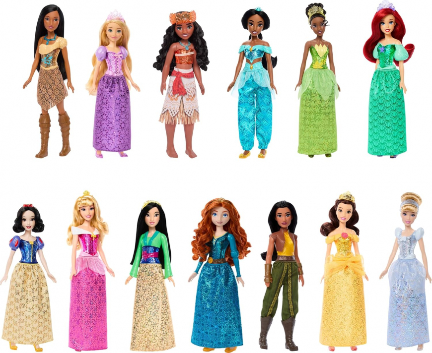 Mattel Disney Princess Ultimate Princess Collection with 13 Fashion Dolls