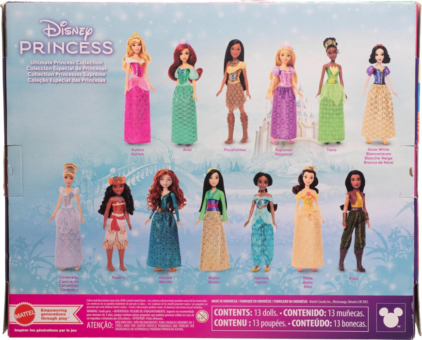 Mattel Disney Princess Ultimate Princess Collection with 13 Fashion Dolls