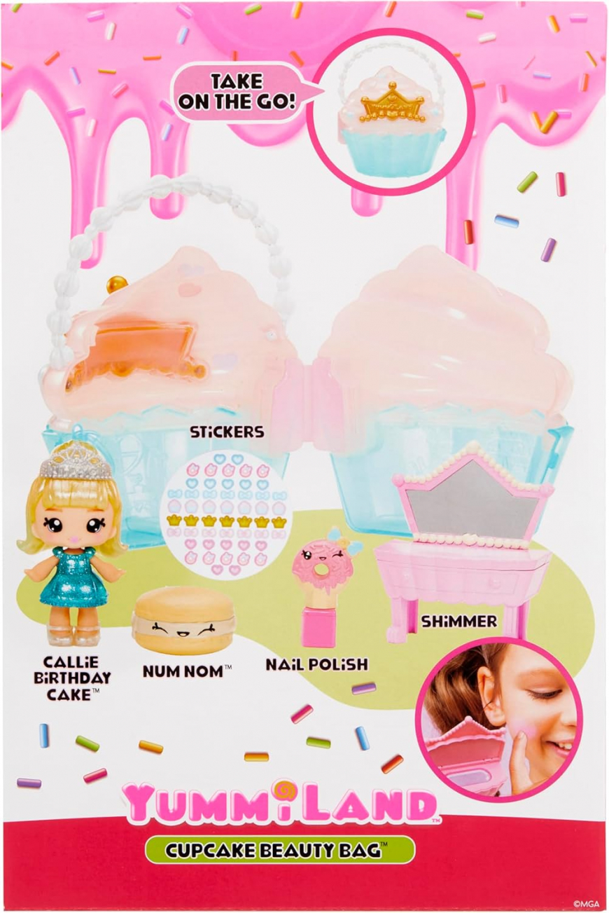 Yummiland Beauty Bag Playset + Lip Gloss Doll Cupcake (Callie Birthday Cake)