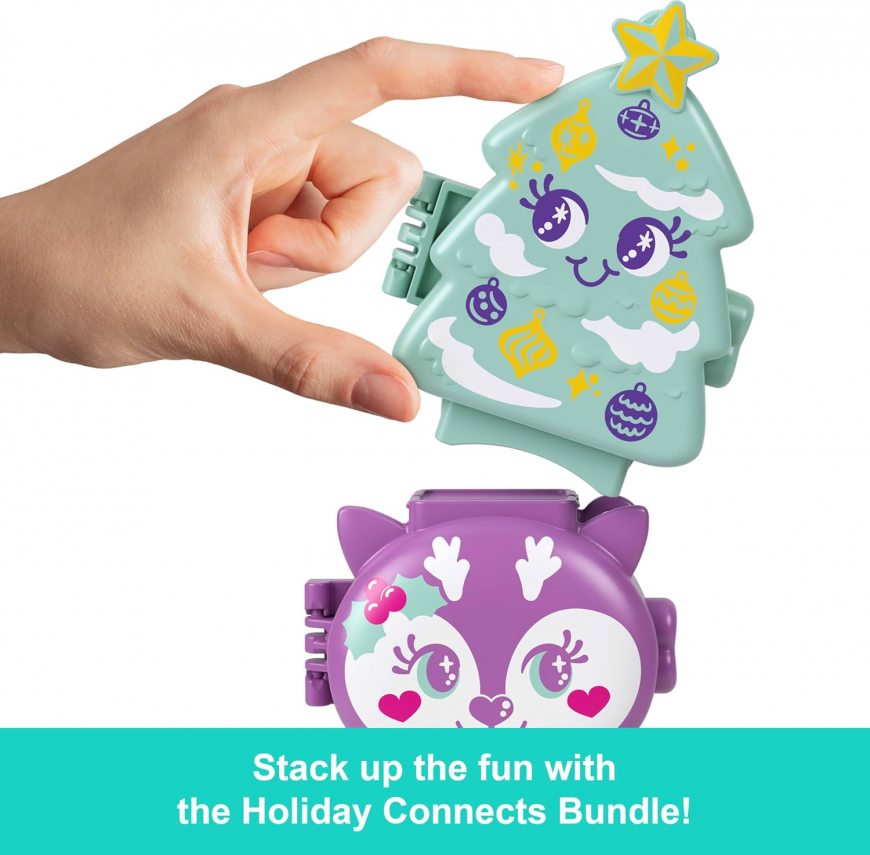 Polly Pocket Holiday Stackable Compact Playset Bundle