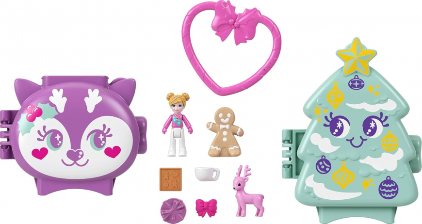 Polly Pocket Holiday Stackable Compact Playset Bundle