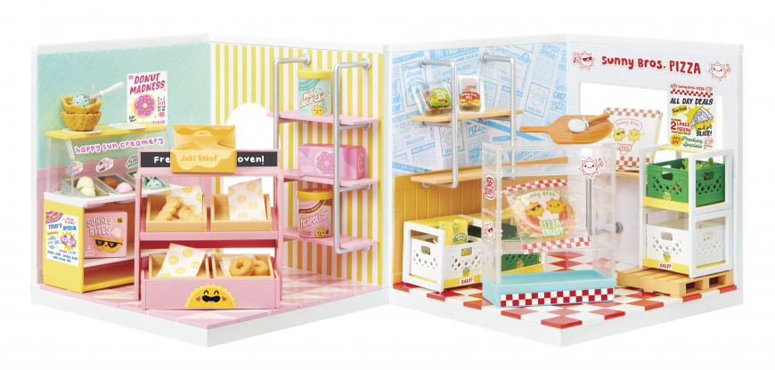 MGA's Miniverse Spaces Starter Pack- Ice Cream and Pizza Shop