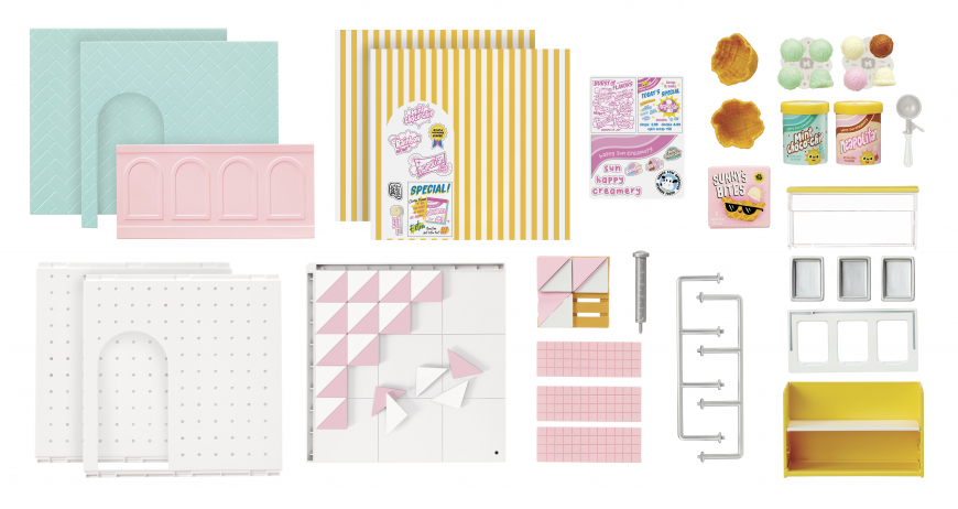 MGA's Miniverse Spaces Starter Pack- Ice Cream and Pizza Shop