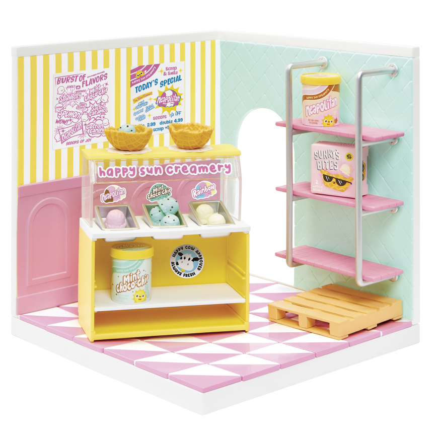 MGA's Miniverse Spaces Starter Pack- Ice Cream and Pizza Shop