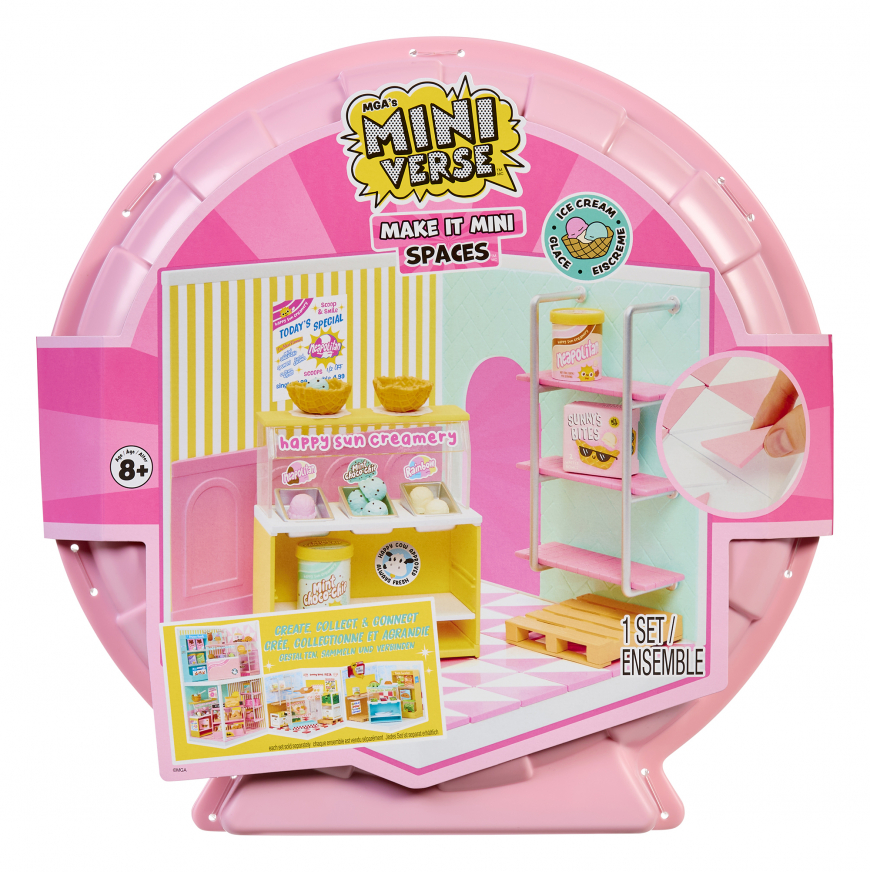 MGA's Miniverse Spaces Starter Pack- Ice Cream and Pizza Shop