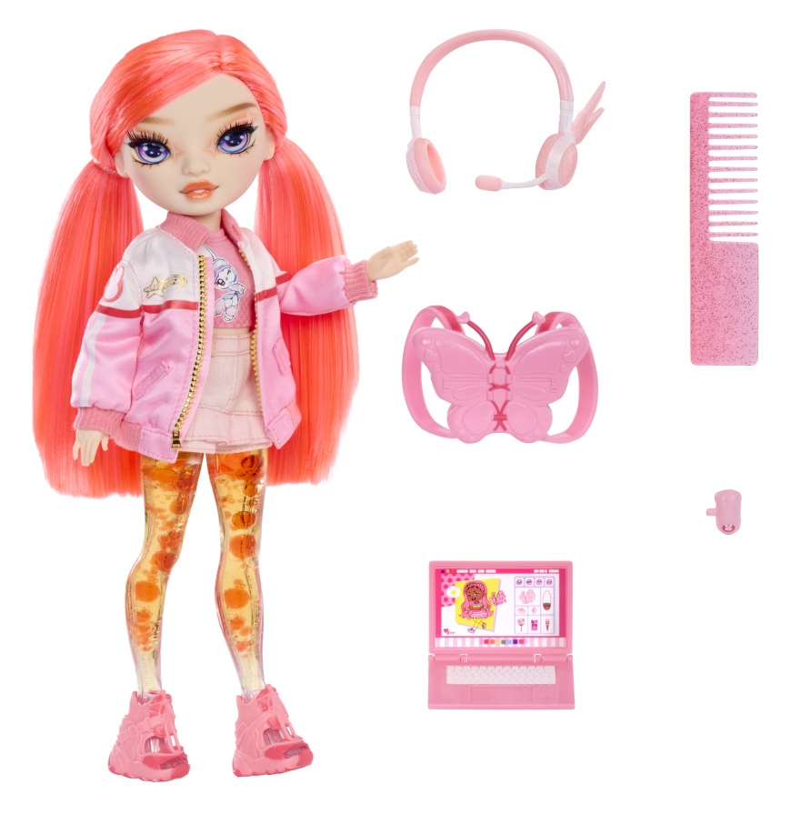 New Rainbow High Sparkle & Shine doll Dawn coral red