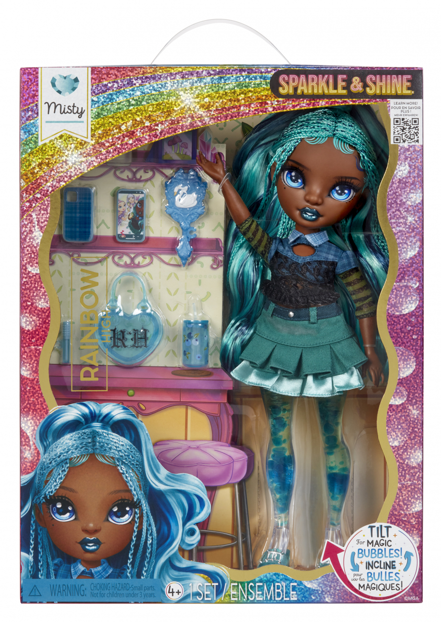 New Rainbow High Sparkle & Shine doll Misty teal blue