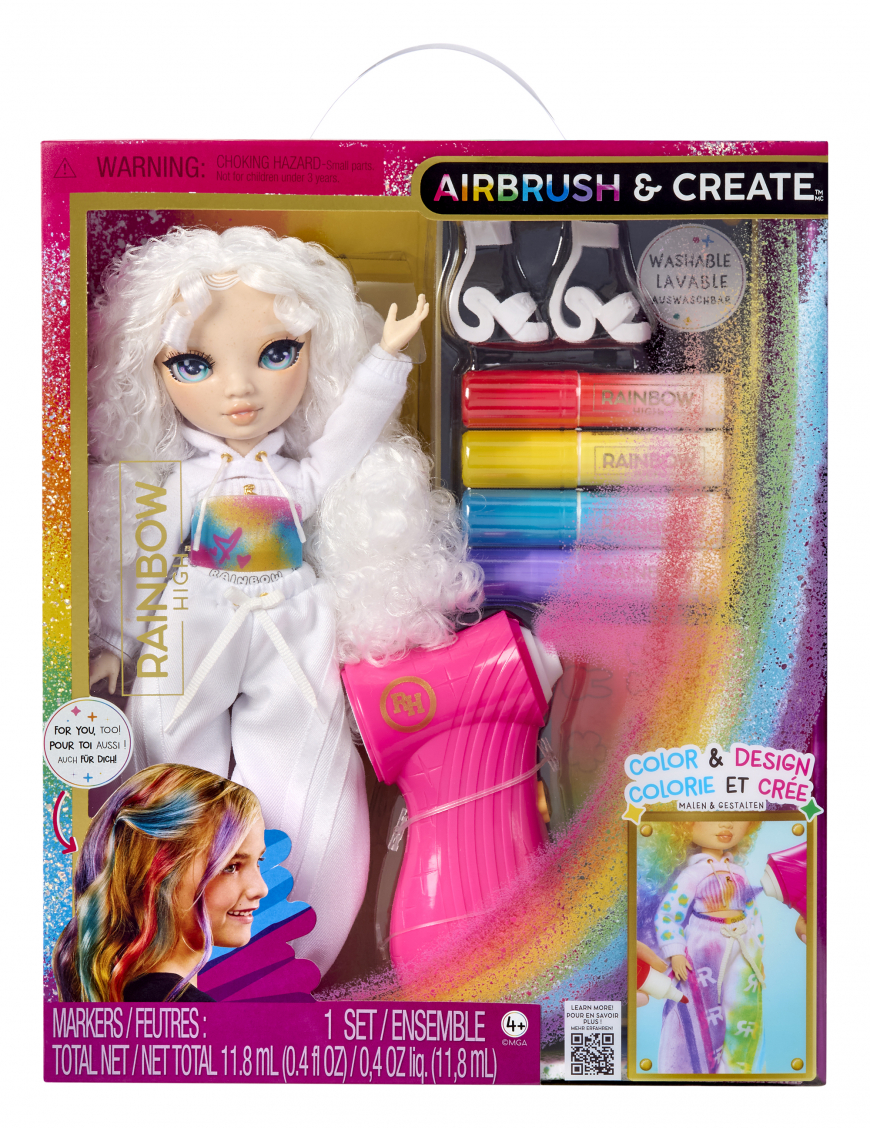 Rainbow High Air Brush & Create Grey Eyes doll