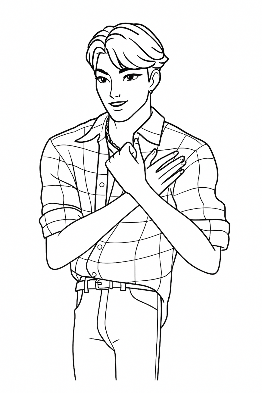 KPop Demon Hunters Jinu coloring page