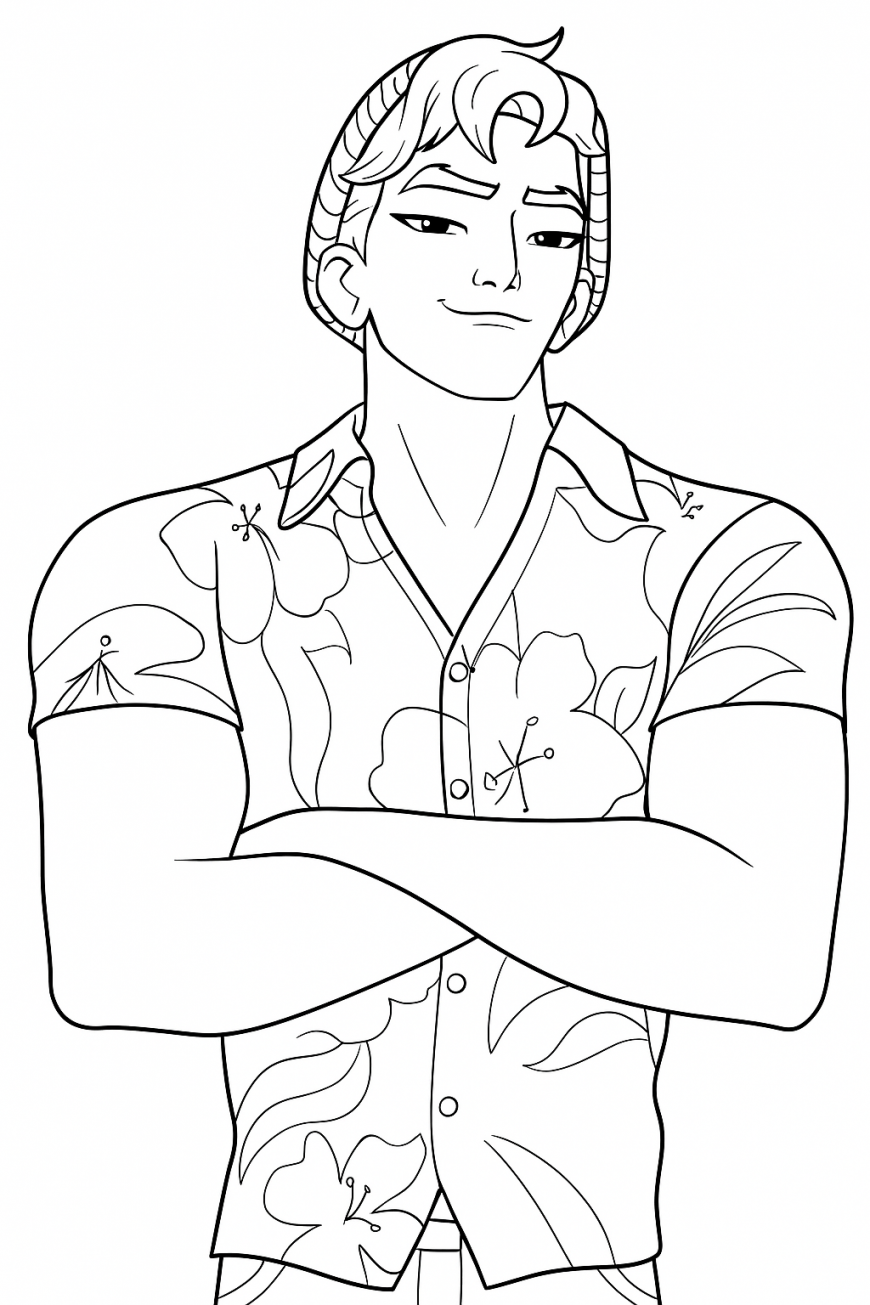 KPop Demon Hunters Abs Saja coloring page