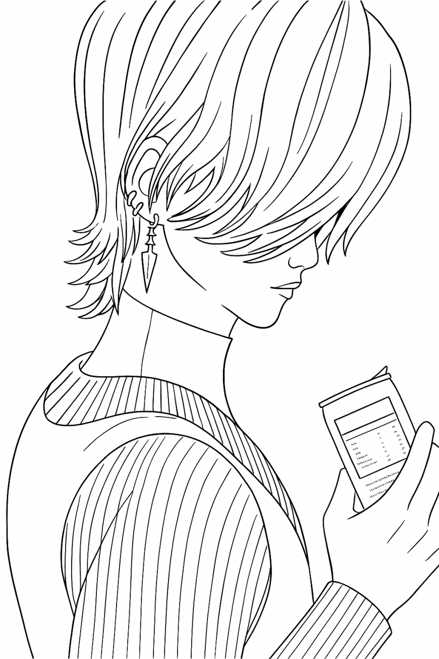 KPop Demon Hunters Mystery Saja coloring page