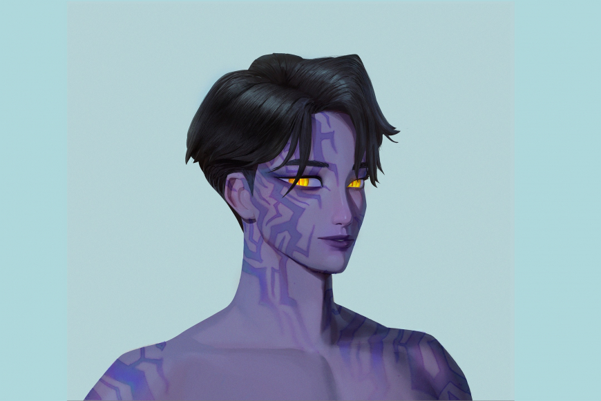 Jinu's demon marks design and  character within an environment