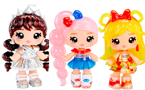 Yummiland Licensed Sweets dolls: Hersheys Kissis, Haribo Goldbears, Bazooka, Ring Pop, Jolly Rancher, Blow Pop
