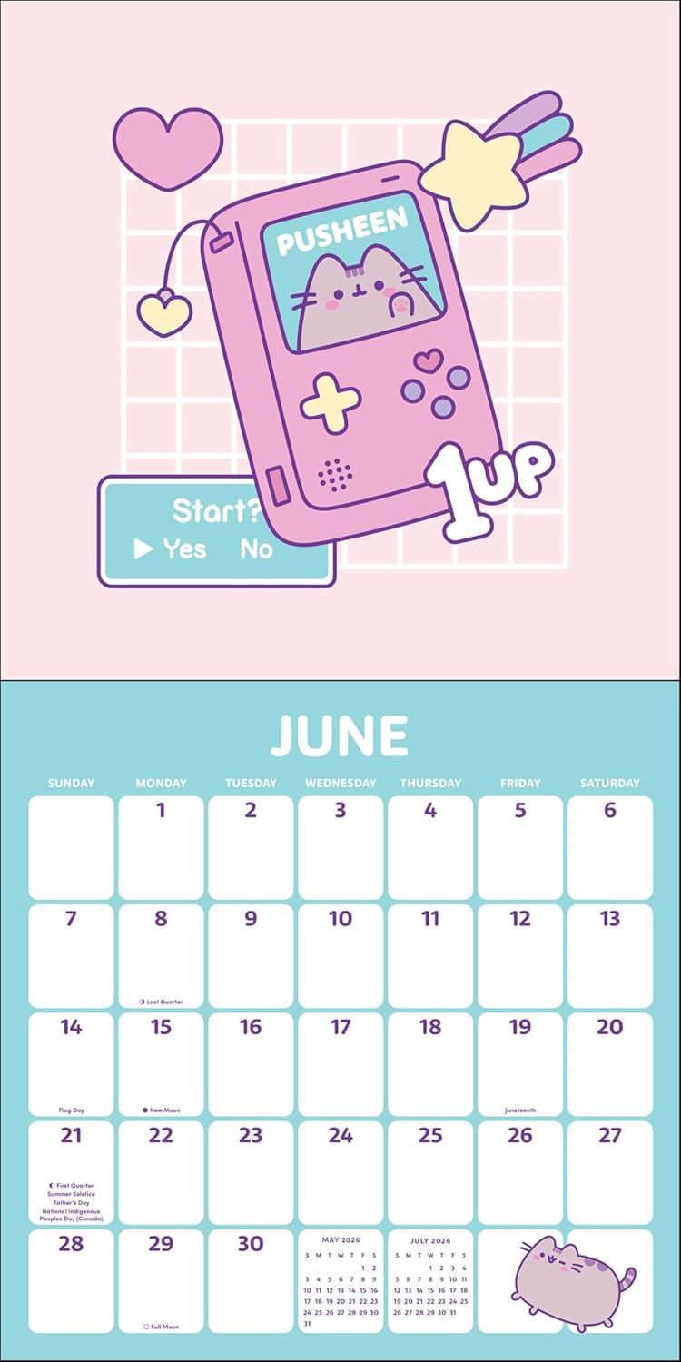 Pusheen 2026 Wall Calendar: Day Off Plans