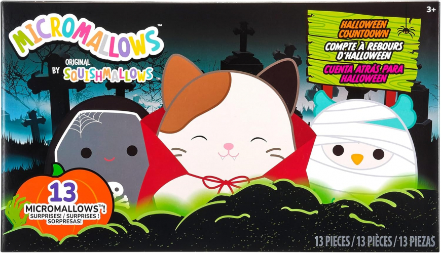 Squishmallows Original Micromallows Halloween Countdown Calendar 13-Pack Plush