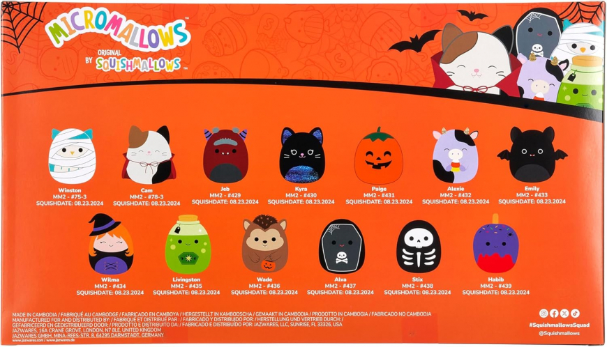 Squishmallows Original Micromallows Halloween Countdown Calendar 13-Pack Plush