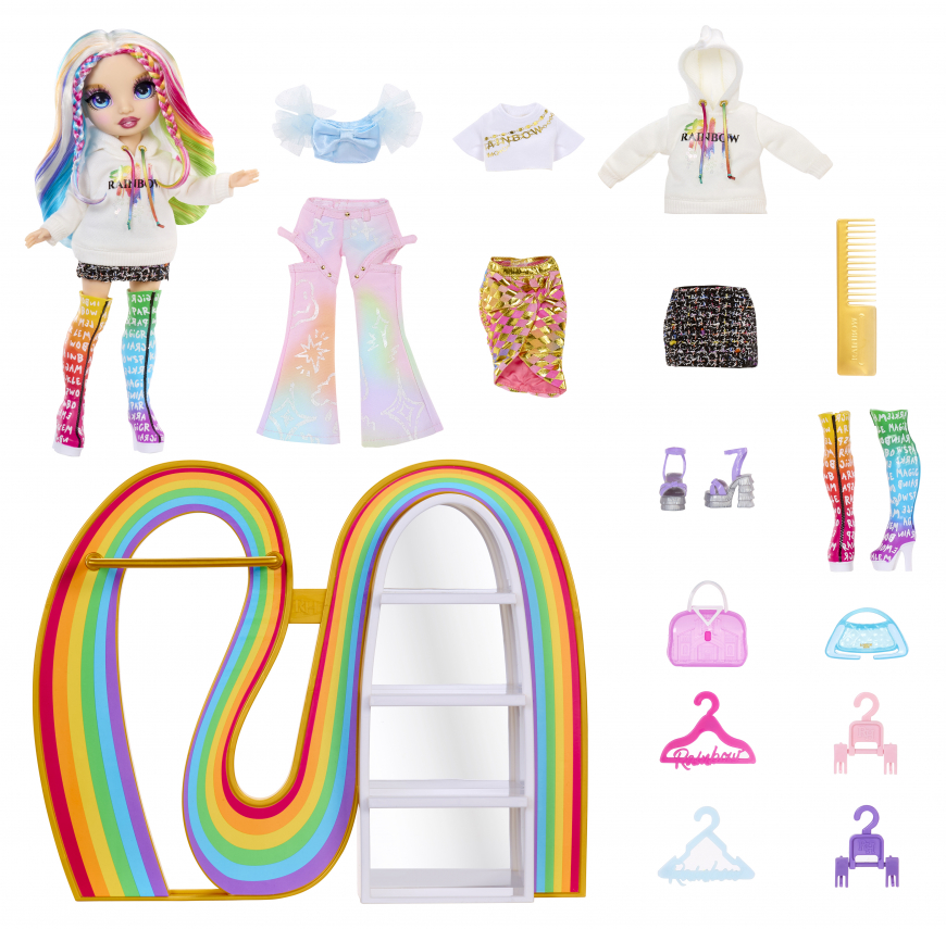 Rainbow High Amaya’s Rainbow Closet Playset with Fashion Doll